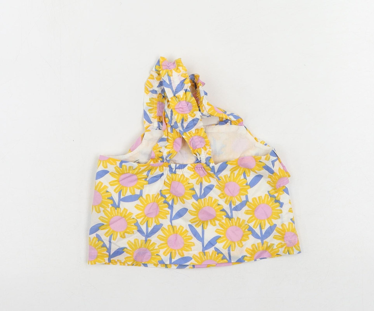 Marks and Spencer Girls Multicoloured Floral Cotton Pullover Tank Size 2-3 Years Square Neck Pullover