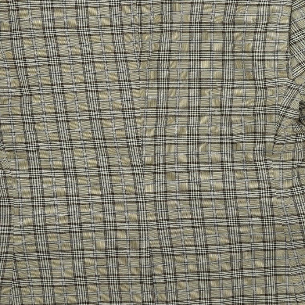 Boohoo Man Mens Beige Plaid Polyester Jacket Blazer Size 42 Regular