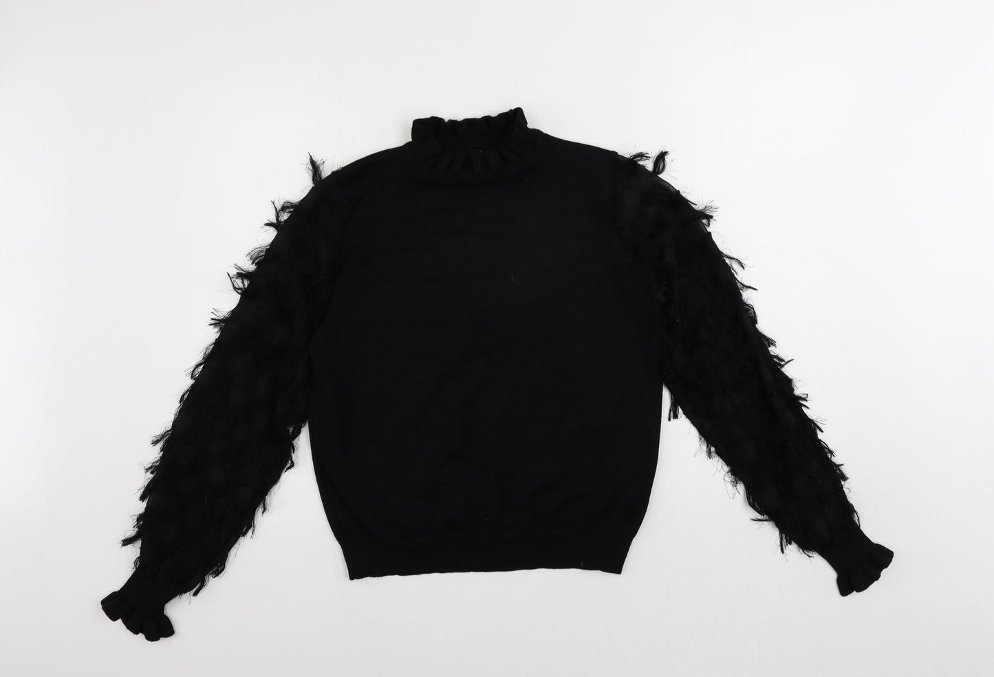 New Look Womens Black Mock Neck Viscose Pullover Jumper Size M