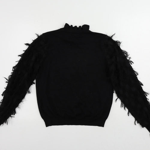 New Look Womens Black Mock Neck Viscose Pullover Jumper Size M
