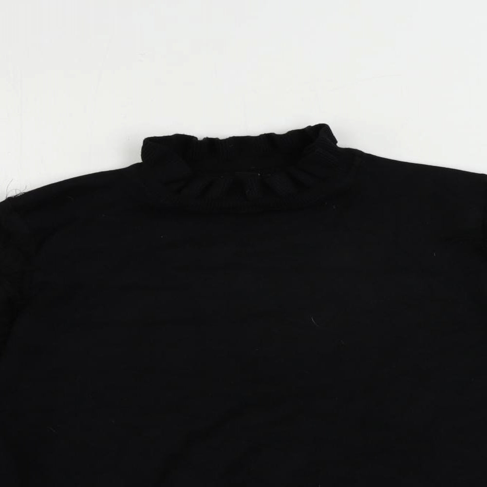 New Look Womens Black Mock Neck Viscose Pullover Jumper Size M