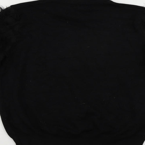 New Look Womens Black Mock Neck Viscose Pullover Jumper Size M
