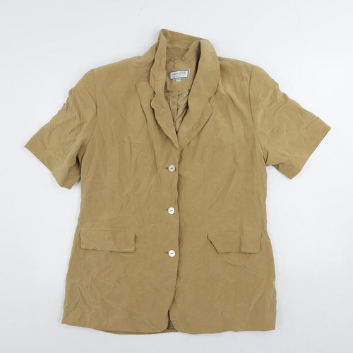 Touch Of Silk Womens Beige Jacket Blazer Size 14 Button