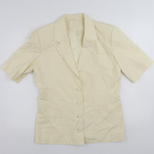 Bickler Womens Ivory Jacket Blazer Size 14 Button