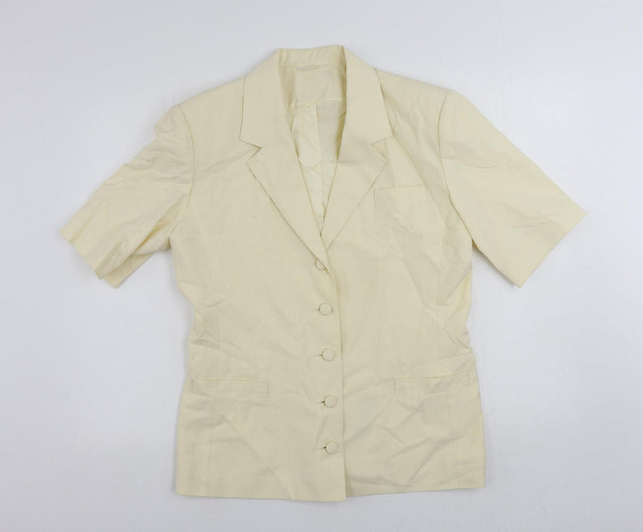 Bickler Womens Ivory Jacket Blazer Size 14 Button