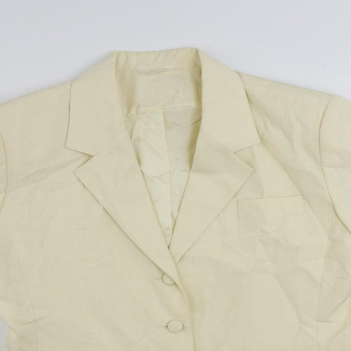 Bickler Womens Ivory Jacket Blazer Size 14 Button