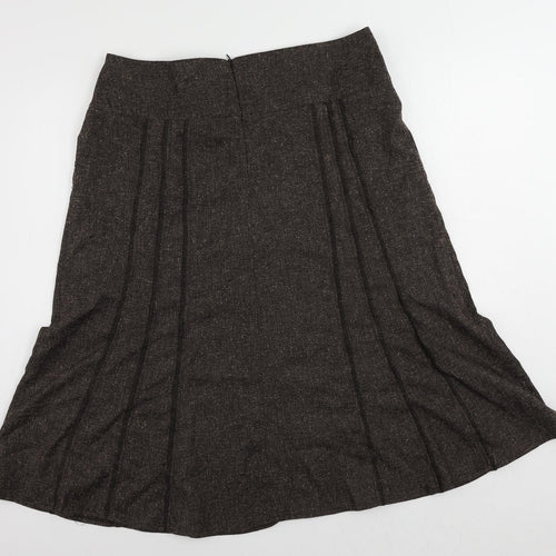 First Avenue Womens Brown Polyester A-Line Skirt Size 18 Zip
