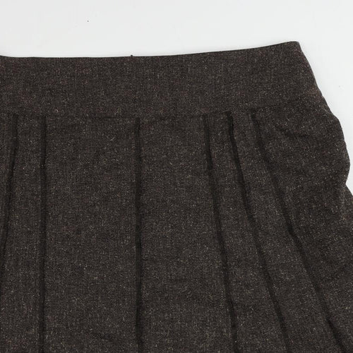 First Avenue Womens Brown Polyester A-Line Skirt Size 18 Zip