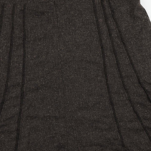 First Avenue Womens Brown Polyester A-Line Skirt Size 18 Zip
