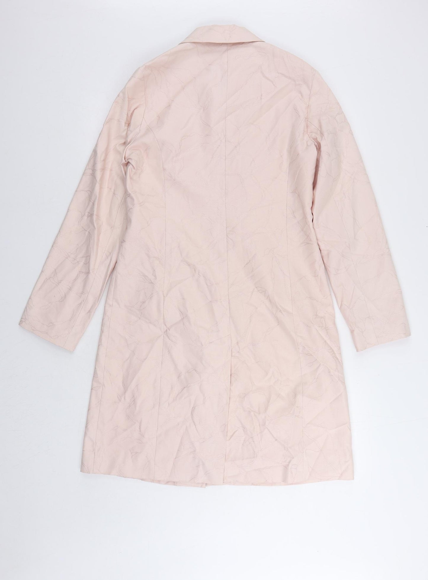 NEXT Womens Pink Overcoat Coat Size 10 Button - Embroidered