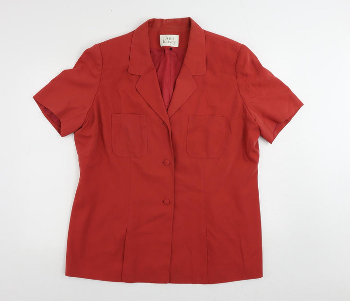 Ann Harvey Womens Red Jacket Coat Size 20 Button