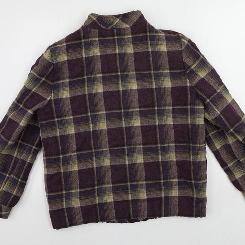 Heather Valley Womens Purple Plaid Jacket Size 14 Button