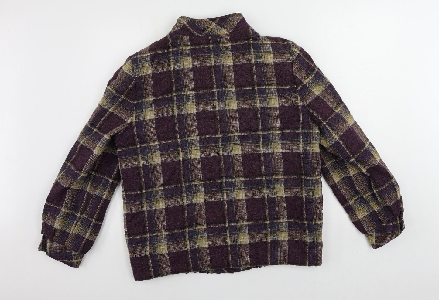 Heather Valley Womens Purple Plaid Jacket Size 14 Button