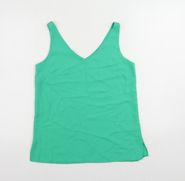 Wallis Womens Green Polyester Basic Tank Size 8 V-Neck