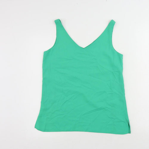 Wallis Womens Green Polyester Basic Tank Size 8 V-Neck