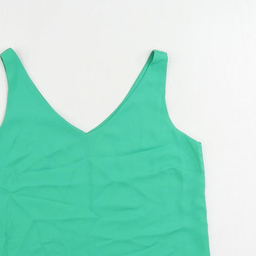 Wallis Womens Green Polyester Basic Tank Size 8 V-Neck