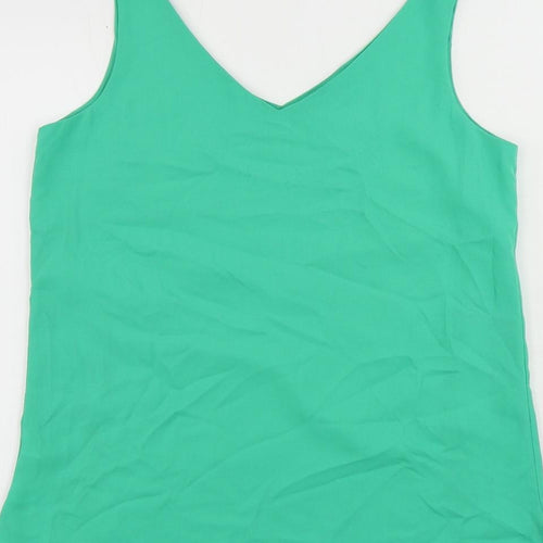 Wallis Womens Green Polyester Basic Tank Size 8 V-Neck