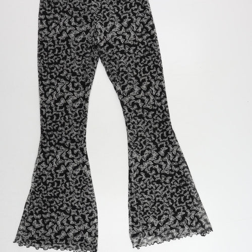 Urban renewal Womens Grey Geometric Polyester Trousers Size M L31 in Regular - Elastic Waist