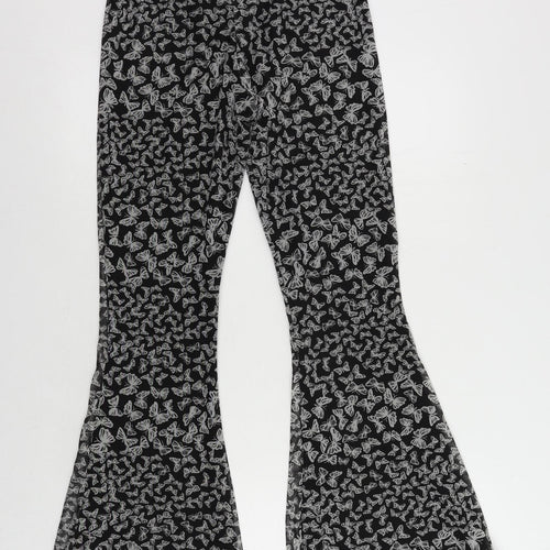 Urban renewal Womens Grey Geometric Polyester Trousers Size M L31 in Regular - Elastic Waist