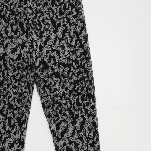 Urban renewal Womens Grey Geometric Polyester Trousers Size M L31 in Regular - Elastic Waist