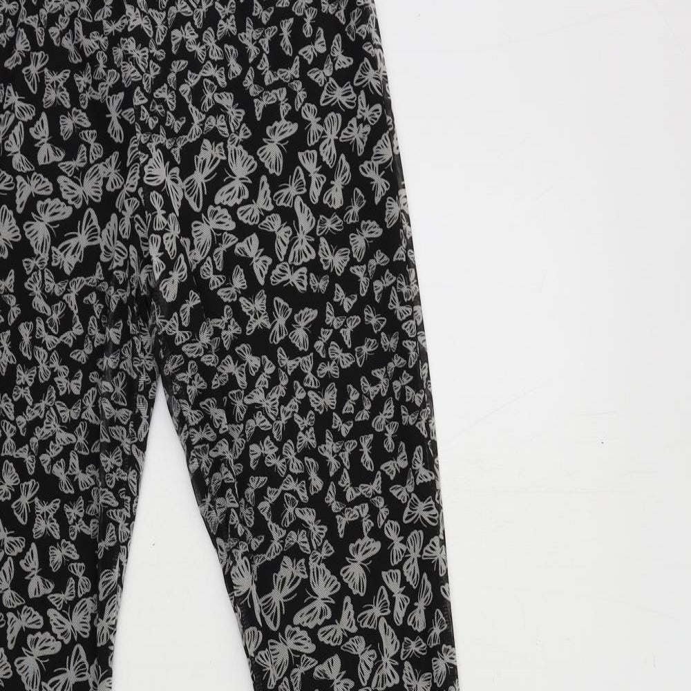 Urban renewal Womens Grey Geometric Polyester Trousers Size M L31 in Regular - Elastic Waist