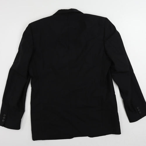Valero Mens Black Wool Tuxedo Suit Jacket Size 42 Regular