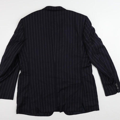 Corneliani Mens Blue Striped Wool Jacket Suit Jacket Size 46 Regular