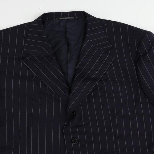 Corneliani Mens Blue Striped Wool Jacket Suit Jacket Size 46 Regular