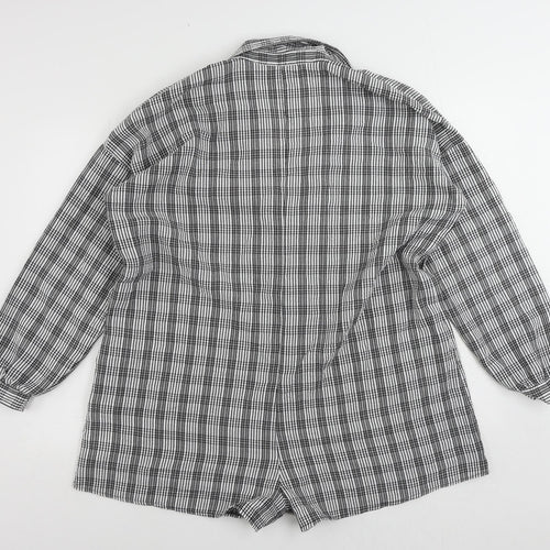 ASOS Womens Grey Plaid Polyester Playsuit One-Piece Size 10 Button - Pockets
