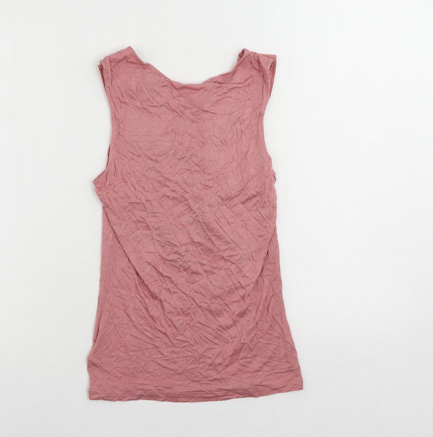 H&M Womens Pink Viscose Basic Tank Size XS Round Neck - Ruffle