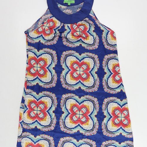 New York Laundry Womens Blue Floral Polyester Shift Size 10 Round Neck Pullover