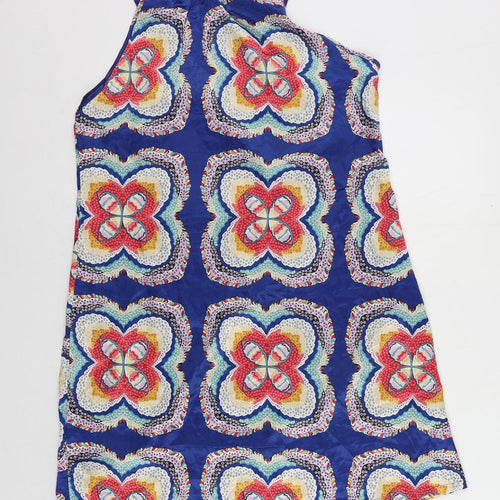 New York Laundry Womens Blue Floral Polyester Shift Size 10 Round Neck Pullover