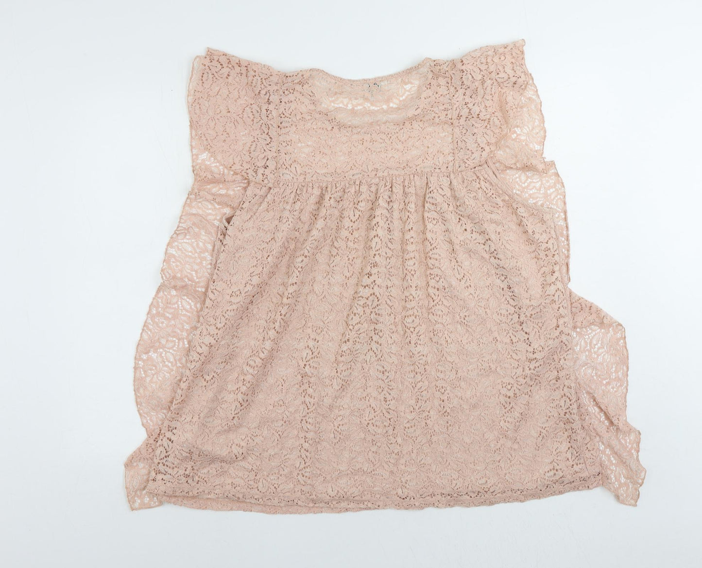 River Island Womens Pink Polyamide Basic Blouse Size 20 Round Neck