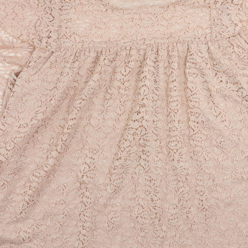 River Island Womens Pink Polyamide Basic Blouse Size 20 Round Neck