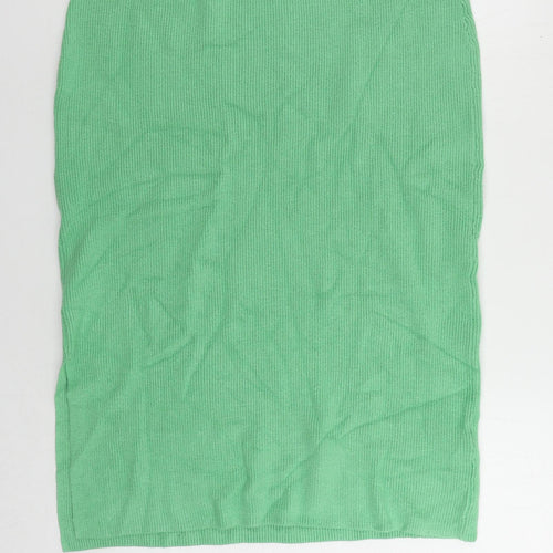 Marks and Spencer Womens Green Viscose Straight & Pencil Skirt Size L - Elastic Waist