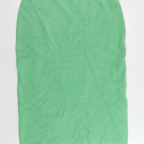 Marks and Spencer Womens Green Viscose Straight & Pencil Skirt Size L - Elastic Waist