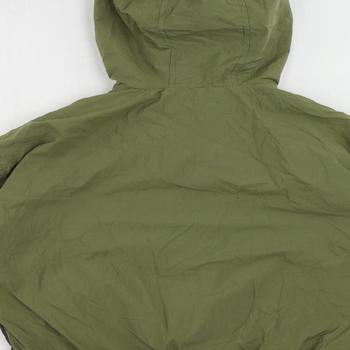 Marks and Spencer Boys Green Colourblock Windbreaker Jacket Size 8-9 Years Zip - Hooded