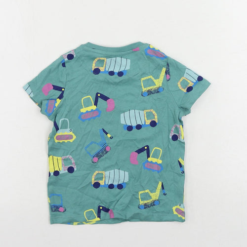 Marks and Spencer Baby Green Geometric Cotton Pullover T-Shirt Size 18-24 Months Crew Neck Pullover