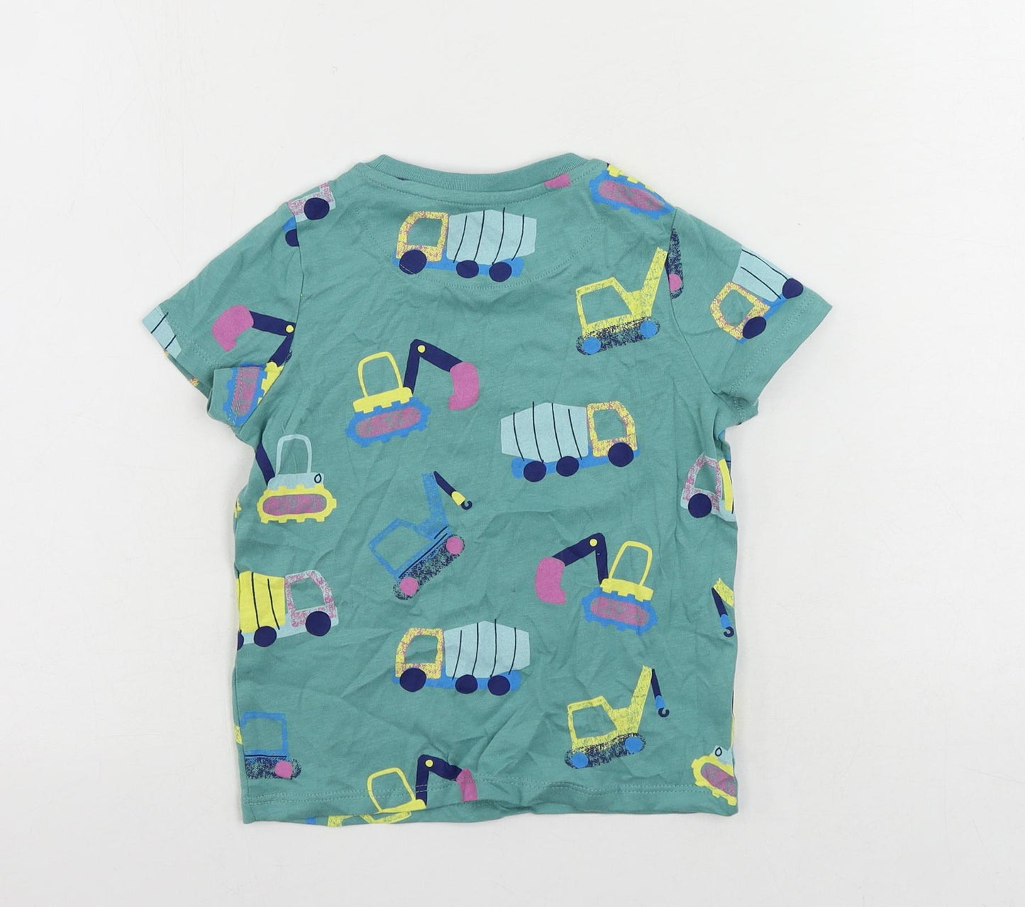Marks and Spencer Baby Green Geometric Cotton Pullover T-Shirt Size 18-24 Months Crew Neck Pullover