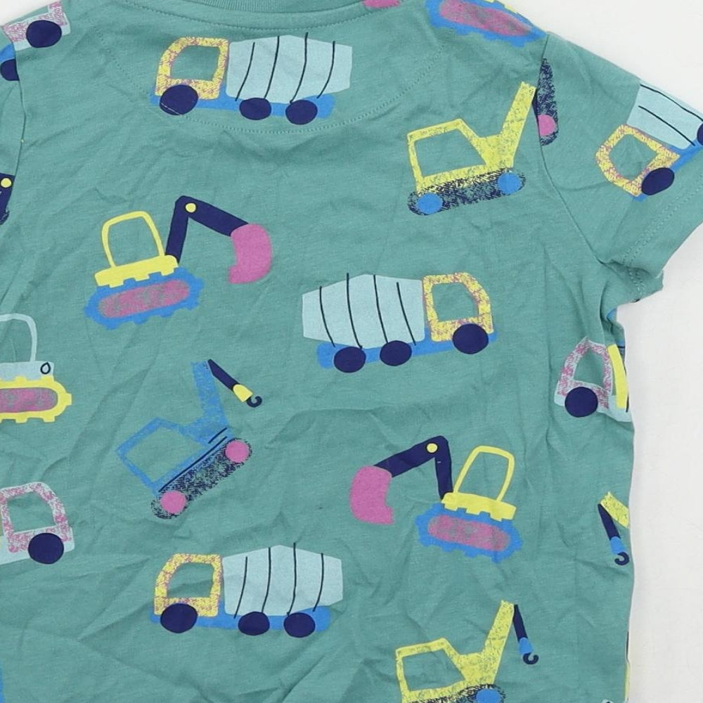 Marks and Spencer Baby Green Geometric Cotton Pullover T-Shirt Size 18-24 Months Crew Neck Pullover
