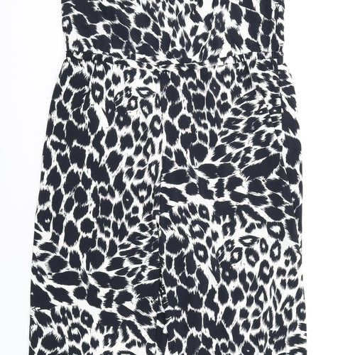 Marks and Spencer Womens Black Geometric Polyester Jumpsuit One-Piece Size 22 L26 in Zip