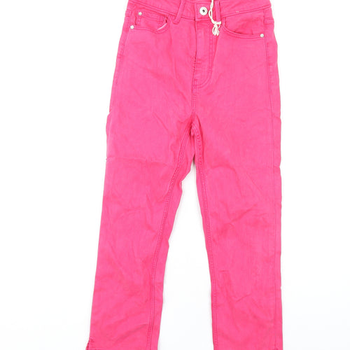 Marks and Spencer Womens Pink Cotton Skinny Jeans Size 6 L24 in Regular Zip