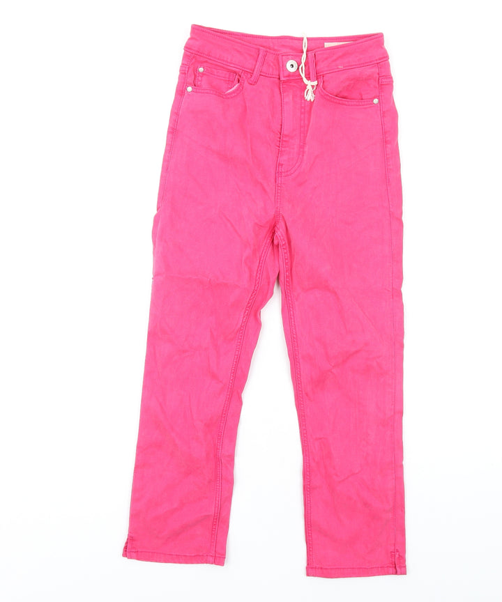 Marks and Spencer Womens Pink Cotton Skinny Jeans Size 6 L24 in Regular Zip