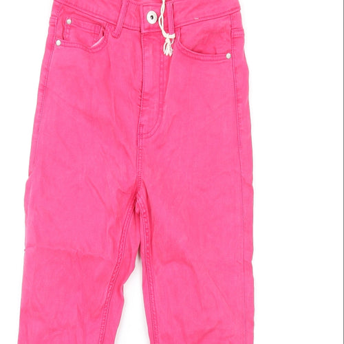 Marks and Spencer Womens Pink Cotton Skinny Jeans Size 6 L24 in Regular Zip