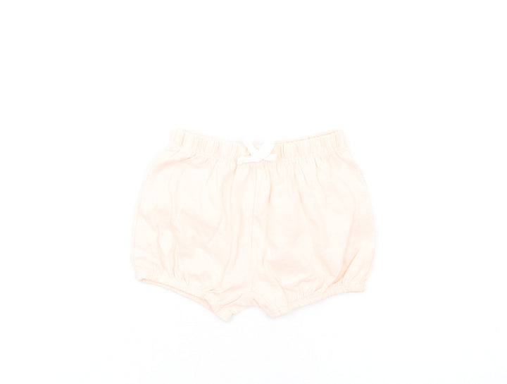 Marks and Spencer Girls Pink Cotton Shorts Outfit/Set Size 0-3 Months Pullover