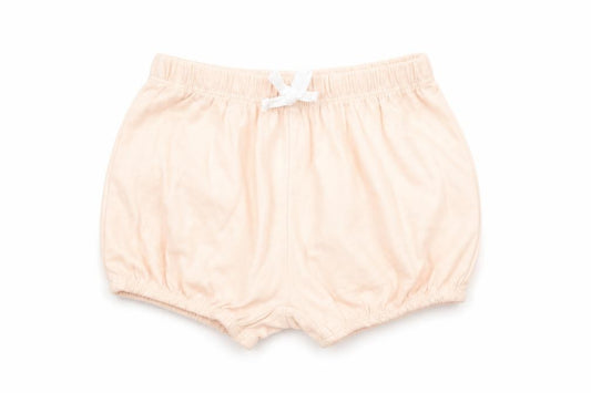Front view of Marks & Spencer girls’ pink cotton shorts outfit/set, size 0-3, months pullover