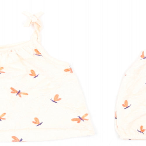 Marks and Spencer Girls Pink Geometric Cotton Shorts Set Outfit/Set Size 6-9 Months Pullover