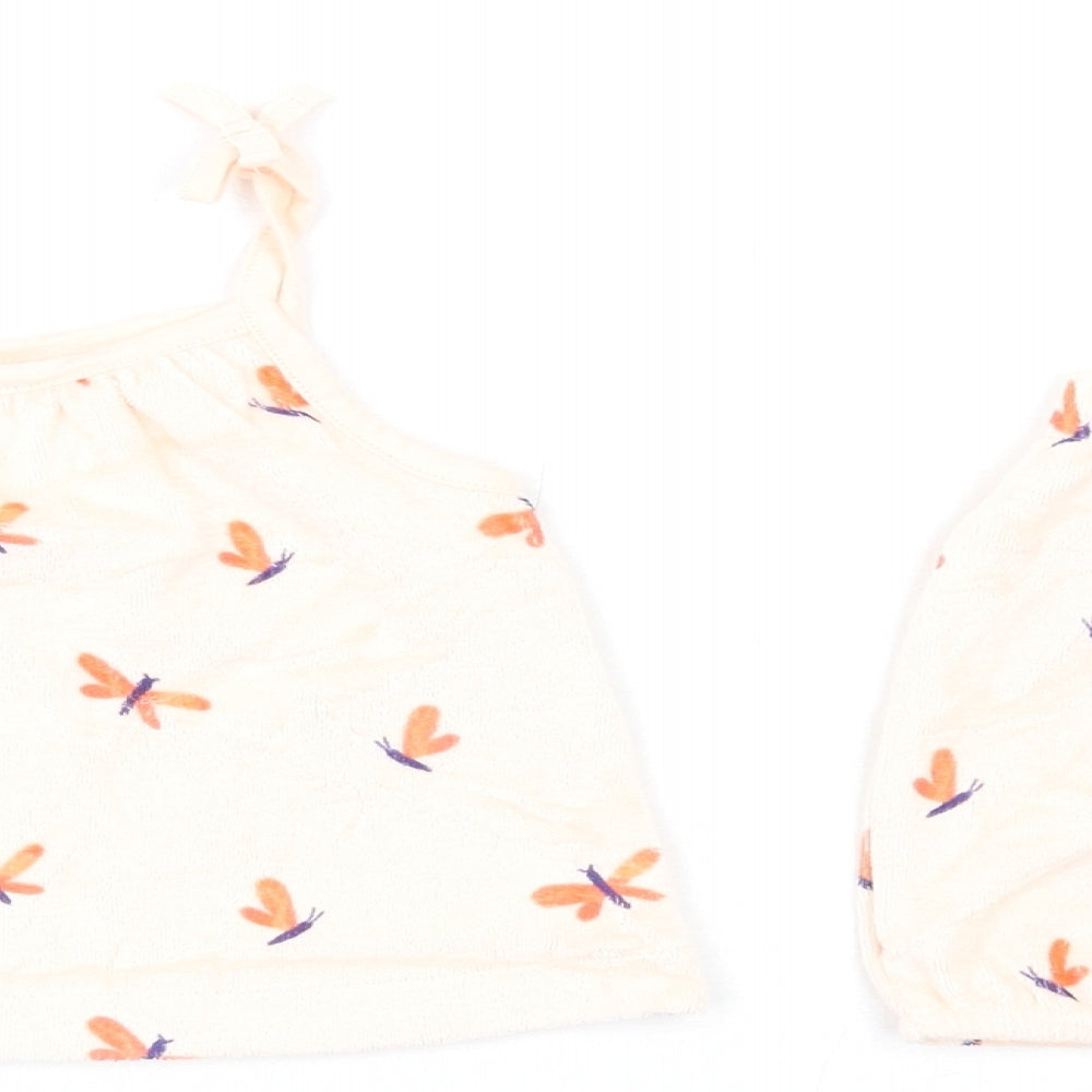 Marks and Spencer Girls Pink Geometric Cotton Shorts Set Outfit/Set Size 6-9 Months Pullover