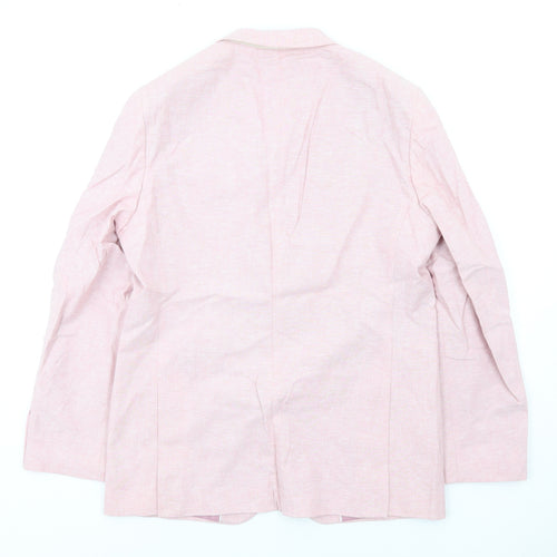 Marks and Spencer Mens Pink Linen Jacket Blazer Size 42 Regular