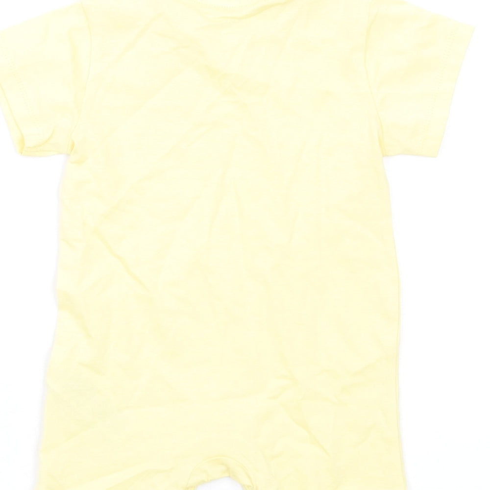 Marks and Spencer Baby Yellow Cotton Babygrow One-Piece Size 3-6 Months Snap